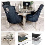 LOUIS Chrome Round Dinning Table with Chairs