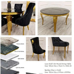 LOUIS Gold Round Dining Table Set