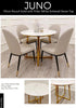 JUNO 90cm Round Gold Dining Table with Polar White Sintered Stone Top