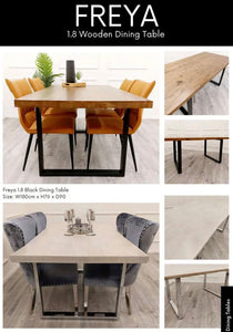 FREYA 1.8 Wooden Dining Table for Rustic Charm and Elegant Gatherings