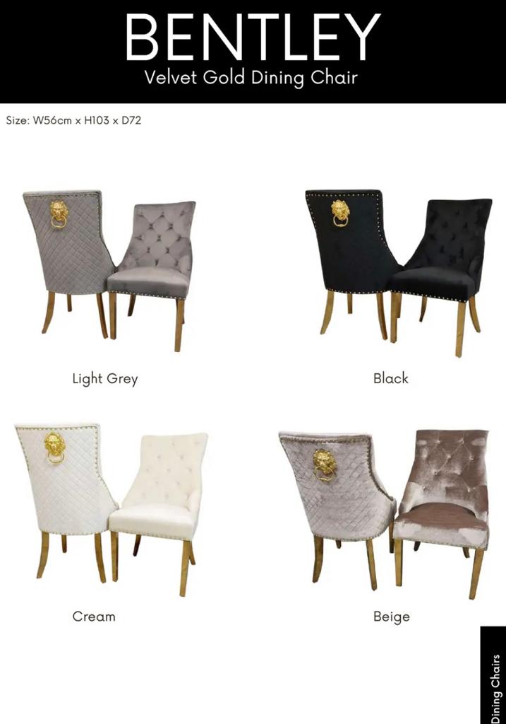 BENTLEY Velvet Gold Dining Chair for Luxurious and Elegant Seating Experience